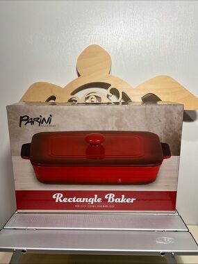 Parini Rectangle Baker - Red Non-Stick Ceramic Bakeware Dish